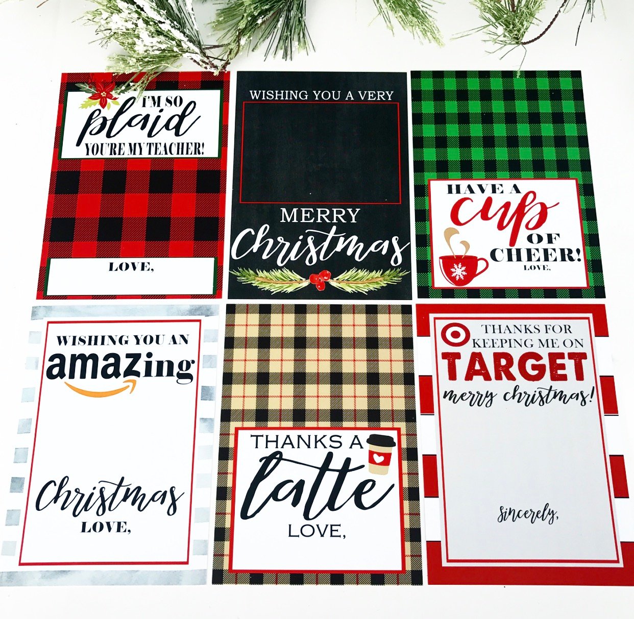 christmas gift card holder printables
